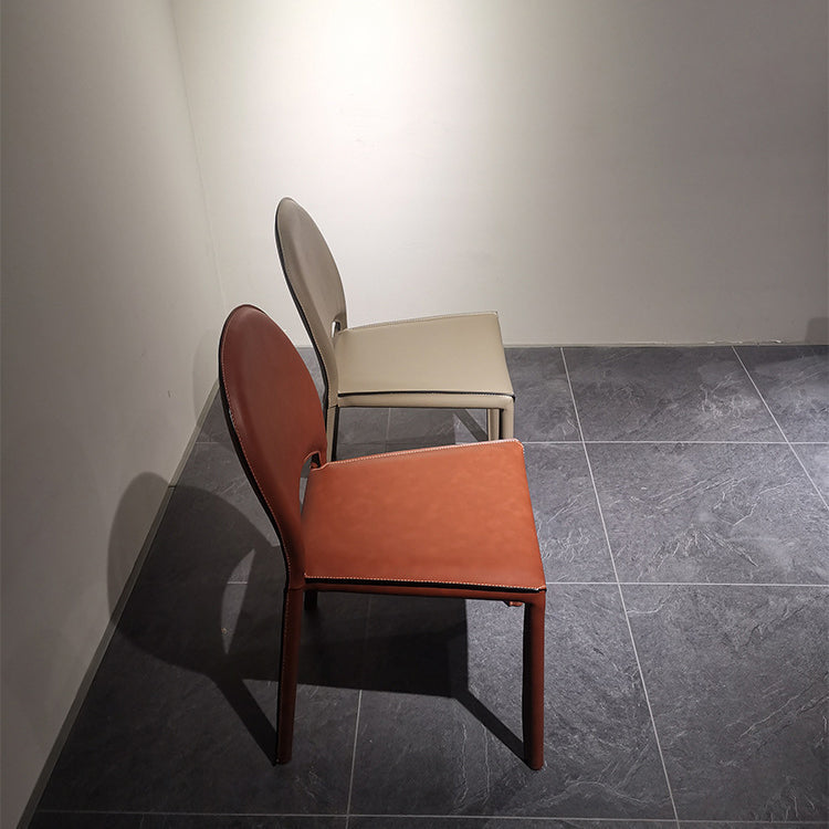 Faux Leather Dining Chairs Contemporary Chair with Metal Legs Clearhalo 'Dining Chairs' 'Dining Tables & Seating' 'dining_chair' 'furn' 'furn_dining_chair' 'Furniture' 'Kitchen & Dining Furniture' 7028521