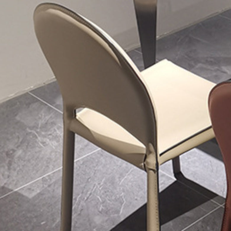 Faux Leather Dining Chairs Contemporary Chair with Metal Legs Clearhalo 'Dining Chairs' 'Dining Tables & Seating' 'dining_chair' 'furn' 'furn_dining_chair' 'Furniture' 'Kitchen & Dining Furniture' 7028526