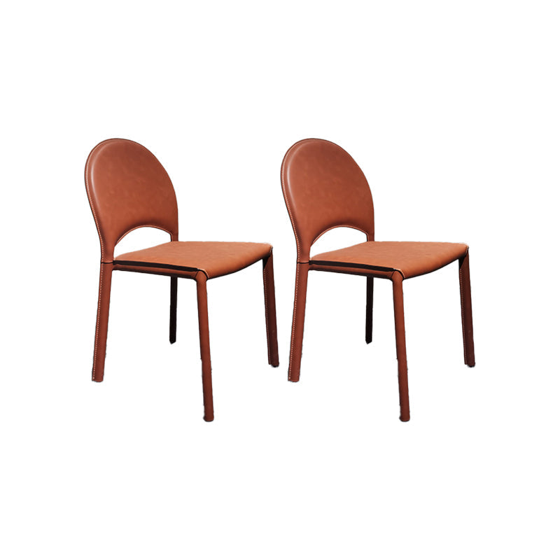 Faux Leather Dining Chairs Contemporary Chair with Metal Legs Burgundy 2 Piece Set Clearhalo 'Dining Chairs' 'Dining Tables & Seating' 'dining_chair' 'furn' 'furn_dining_chair' 'Furniture' 'Kitchen & Dining Furniture' 7028527