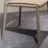 Faux Leather Dining Chairs Contemporary Chair with Metal Legs