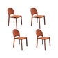 Faux Leather Dining Chairs Contemporary Chair with Metal Legs Burgundy 4 Piece Set Clearhalo 'Dining Chairs' 'Dining Tables & Seating' 'dining_chair' 'furn' 'furn_dining_chair' 'Furniture' 'Kitchen & Dining Furniture' 7028529