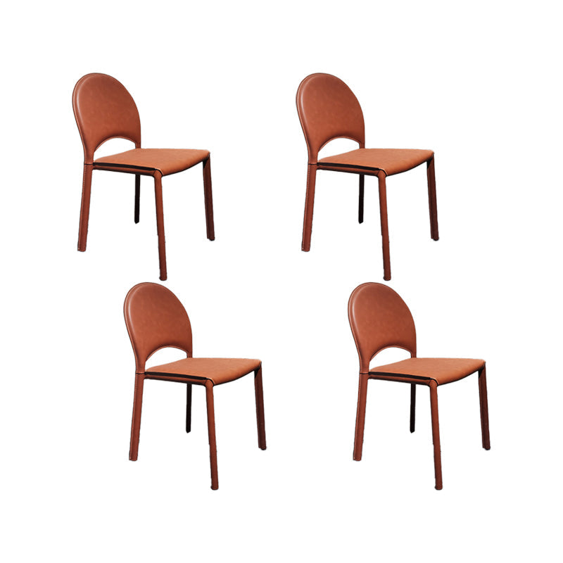 Faux Leather Dining Chairs Contemporary Chair with Metal Legs Burgundy 4 Piece Set Clearhalo 'Dining Chairs' 'Dining Tables & Seating' 'dining_chair' 'furn' 'furn_dining_chair' 'Furniture' 'Kitchen & Dining Furniture' 7028529