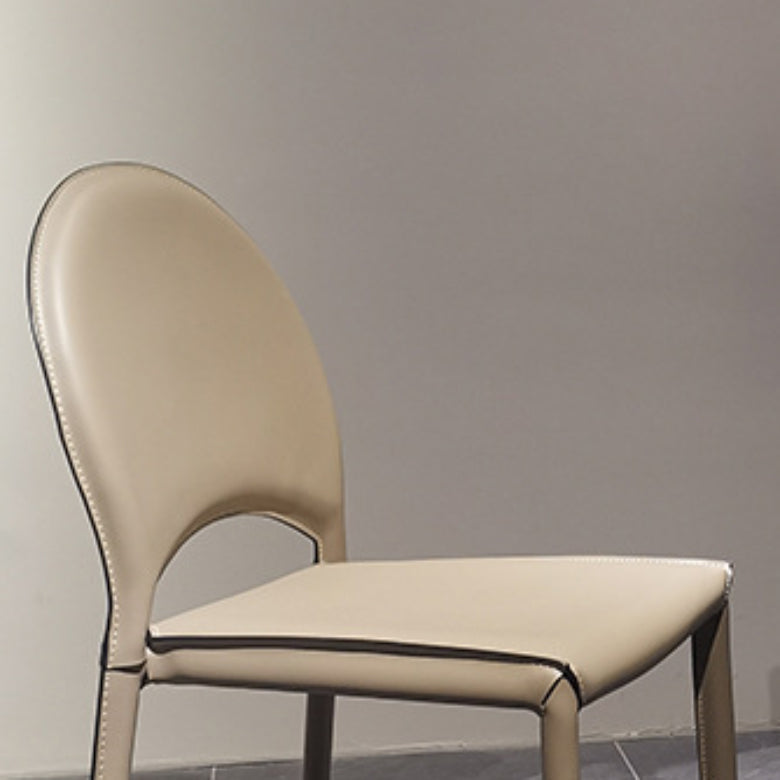 Faux Leather Dining Chairs Contemporary Chair with Metal Legs Clearhalo 'Dining Chairs' 'Dining Tables & Seating' 'dining_chair' 'furn' 'furn_dining_chair' 'Furniture' 'Kitchen & Dining Furniture' 7028530