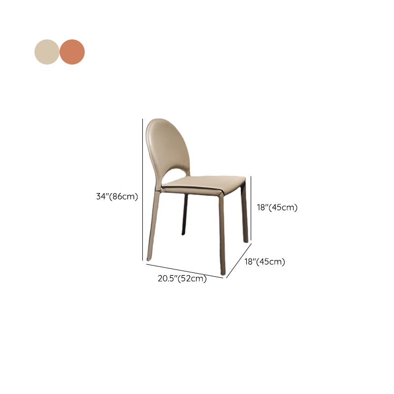 Faux Leather Dining Chairs Contemporary Chair with Metal Legs Clearhalo 'Dining Chairs' 'Dining Tables & Seating' 'dining_chair' 'furn' 'furn_dining_chair' 'Furniture' 'Kitchen & Dining Furniture' 7028535
