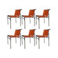 Faux Leather Dining Chairs Industrial Side Chair with Metal Legs