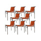 Faux Leather Dining Chairs Industrial Side Chair with Metal Legs