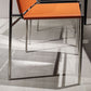 Faux Leather Dining Chairs Industrial Side Chair with Metal Legs