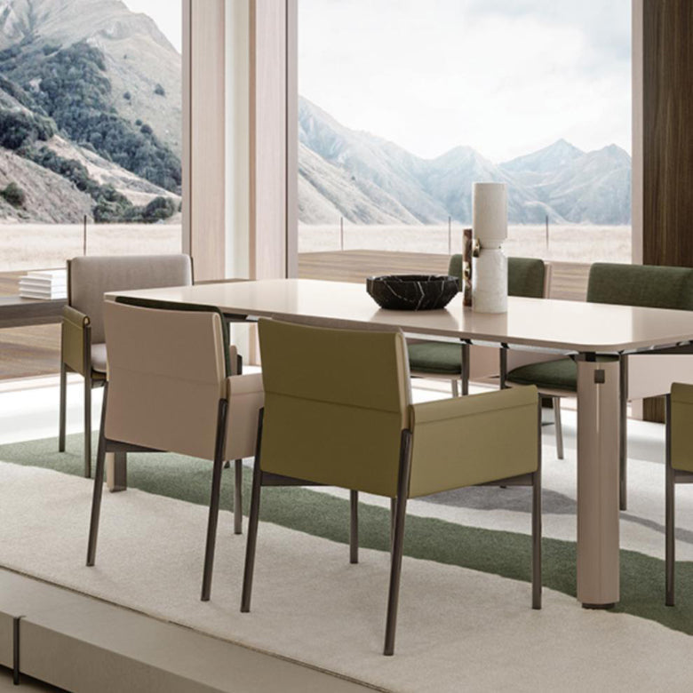 Faux Leather Dining Chair Upholstered Arm Chair with Metal Base Clearhalo 'Dining Chairs' 'Dining Tables & Seating' 'dining_chair' 'furn' 'furn_dining_chair' 'Furniture' 'Kitchen & Dining Furniture' 7028569