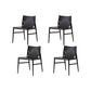 Faux Leather Kitchen Dining Chairs Contemporary Chairs with Wood Base Black 4 Piece Set Clearhalo 'Dining Chairs' 'Dining Tables & Seating' 'dining_chair' 'furn' 'furn_dining_chair' 'Furniture' 'Kitchen & Dining Furniture' 7028576