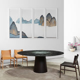 Chaises de salle à manger en faux cuir en cuir avec base en bois