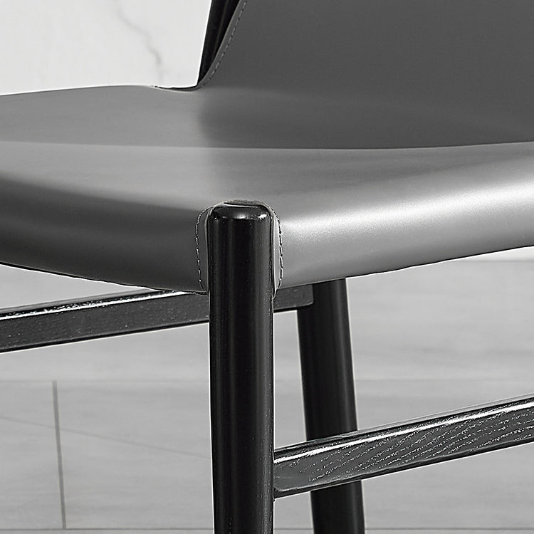 Faux Leather Kitchen Dining Chairs Contemporary Chairs with Wood Base Clearhalo 'Dining Chairs' 'Dining Tables & Seating' 'dining_chair' 'furn' 'furn_dining_chair' 'Furniture' 'Kitchen & Dining Furniture' 7028582
