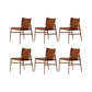 Faux Leather Kitchen Dining Chairs Contemporary Chairs with Wood Base Brown 6 Piece Set Clearhalo 'Dining Chairs' 'Dining Tables & Seating' 'dining_chair' 'furn' 'furn_dining_chair' 'Furniture' 'Kitchen & Dining Furniture' 7028587