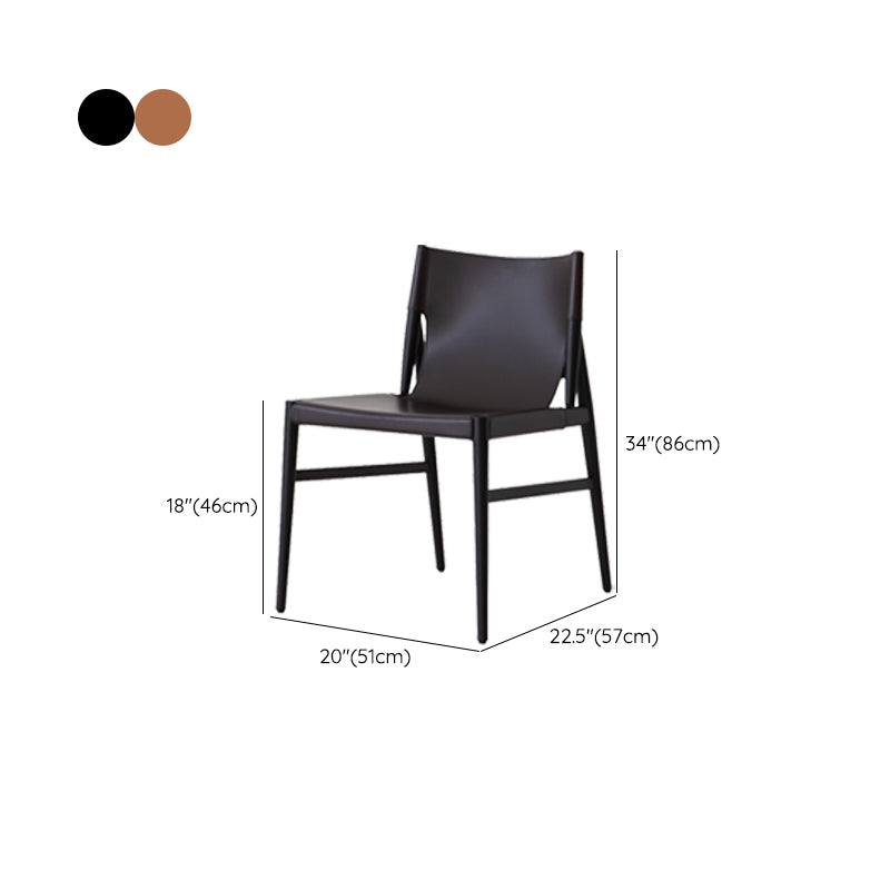 Faux Leather Kitchen Dining Chairs Contemporary Chairs with Wood Base Clearhalo 'Dining Chairs' 'Dining Tables & Seating' 'dining_chair' 'furn' 'furn_dining_chair' 'Furniture' 'Kitchen & Dining Furniture' 7028591