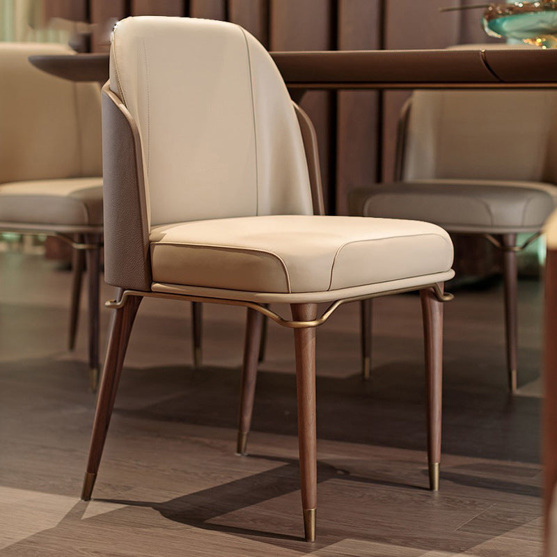 Gestoffeerde eetkamerstoelen faux lederen stoelen met houten basis