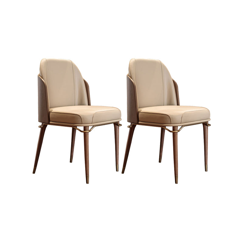 Gestoffeerde eetkamerstoelen faux lederen stoelen met houten basis