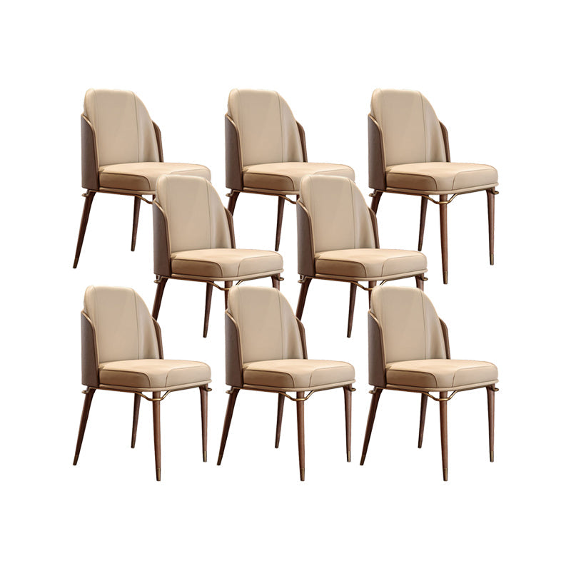 Gestoffeerde eetkamerstoelen faux lederen stoelen met houten basis