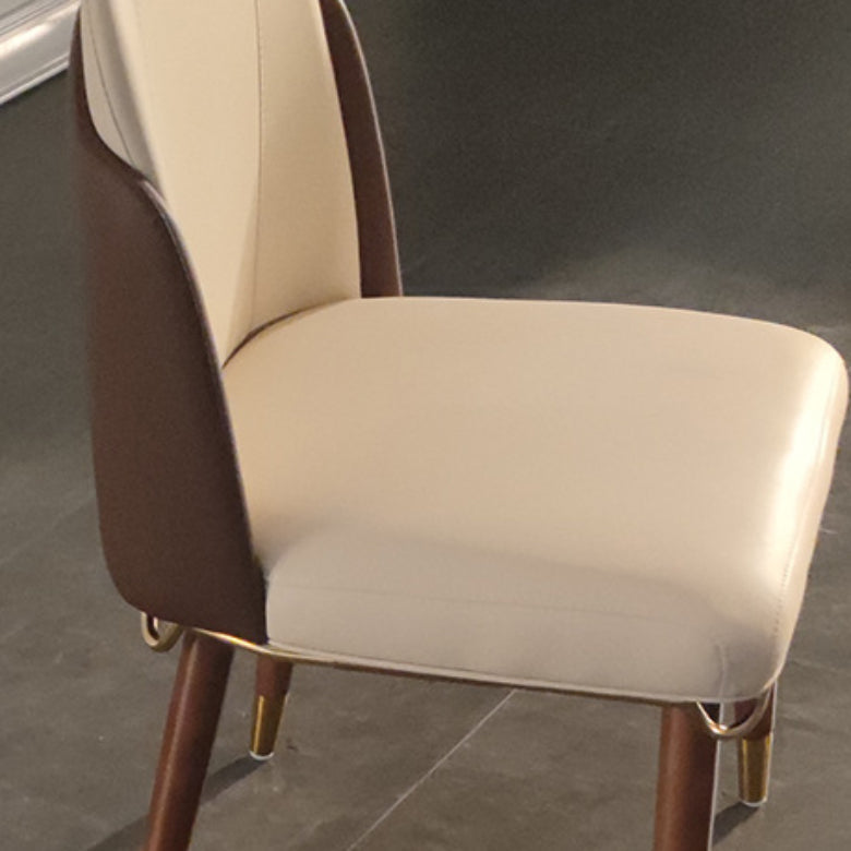 Gestoffeerde eetkamerstoelen faux lederen stoelen met houten basis