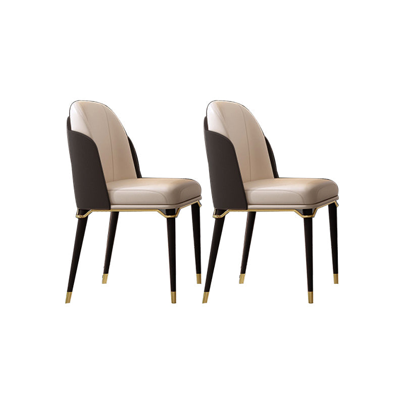 Gestoffeerde eetkamerstoelen faux lederen stoelen met houten basis