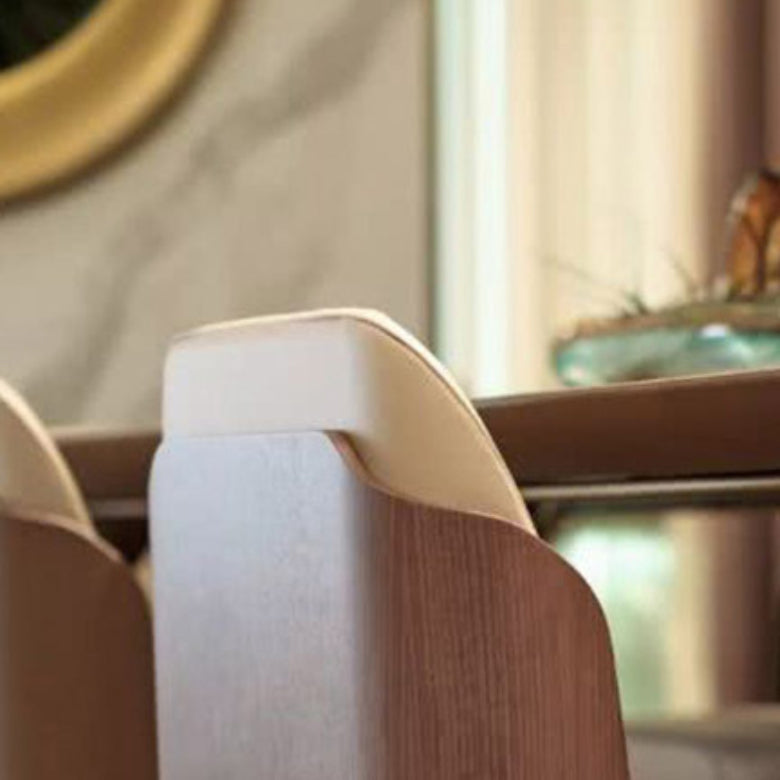 Gestoffeerde eetkamerstoelen faux lederen stoelen met houten basis