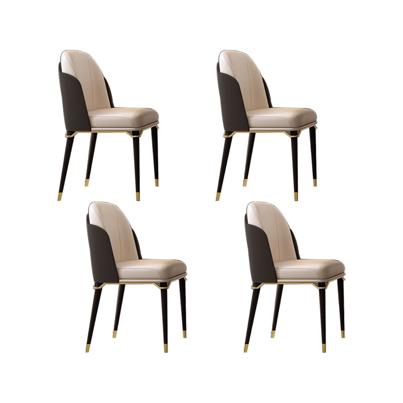 Gestoffeerde eetkamerstoelen faux lederen stoelen met houten basis