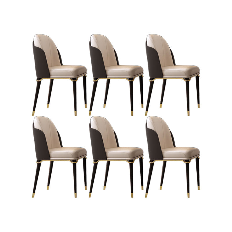 Gestoffeerde eetkamerstoelen faux lederen stoelen met houten basis