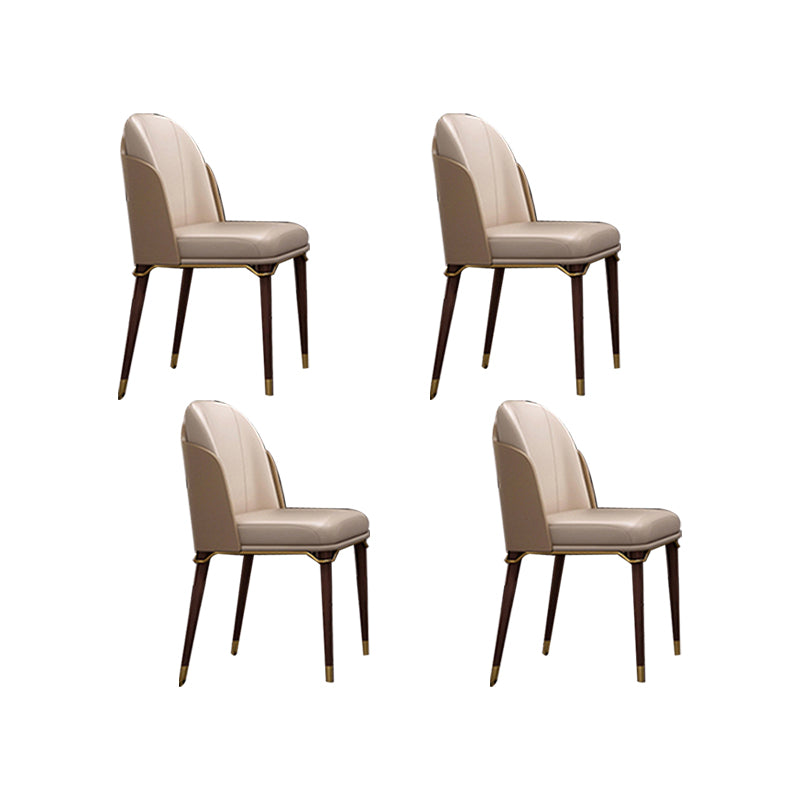 Gestoffeerde eetkamerstoelen faux lederen stoelen met houten basis