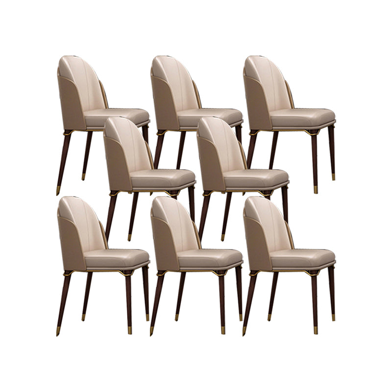 Gestoffeerde eetkamerstoelen faux lederen stoelen met houten basis