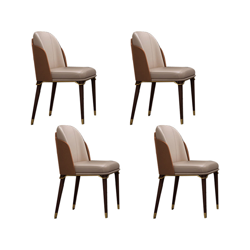 Gestoffeerde eetkamerstoelen faux lederen stoelen met houten basis