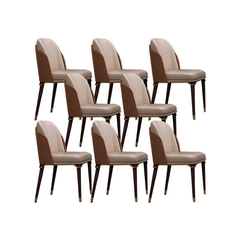 Gestoffeerde eetkamerstoelen faux lederen stoelen met houten basis