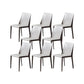 Armless Kitchen Dining Chairs Faux Leather Chairs with Metal Base