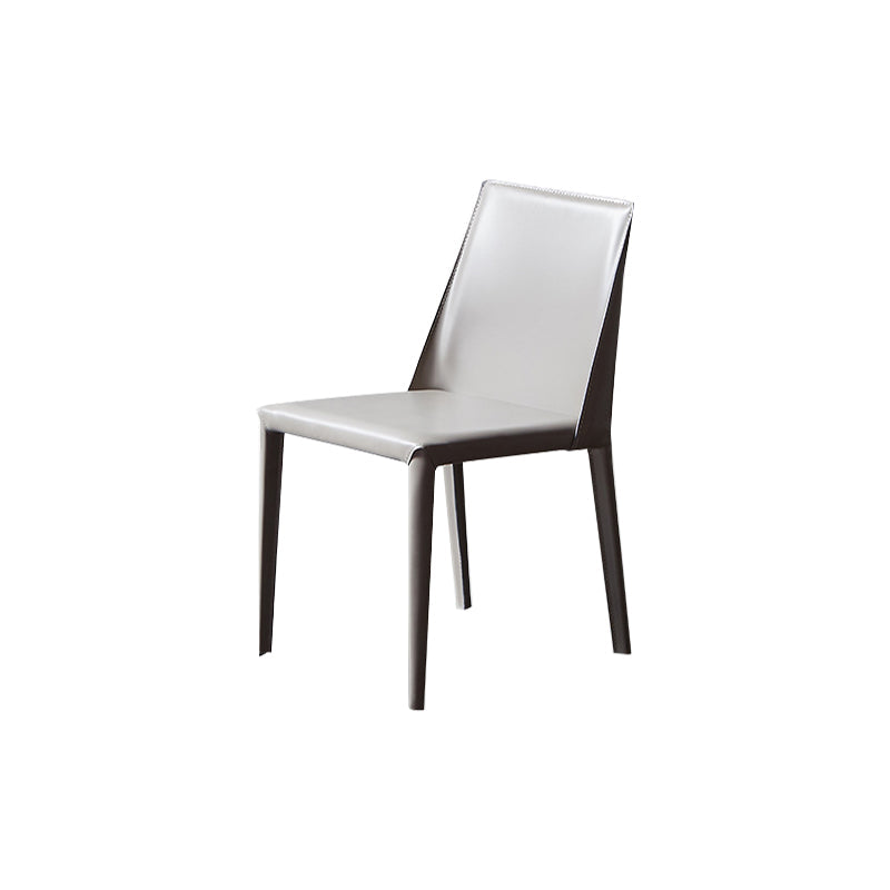Armless Kitchen Dining Chairs Faux Leather Chairs with Metal Base