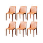 Armless Kitchen Dining Chairs Faux Leather Chairs with Metal Base