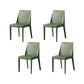 Armless Kitchen Dining Chairs Faux Leather Chairs with Metal Base