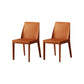 Armless Kitchen Dining Chairs Faux Leather Chairs with Metal Base