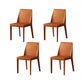 Armless Kitchen Dining Chairs Faux Leather Chairs with Metal Base