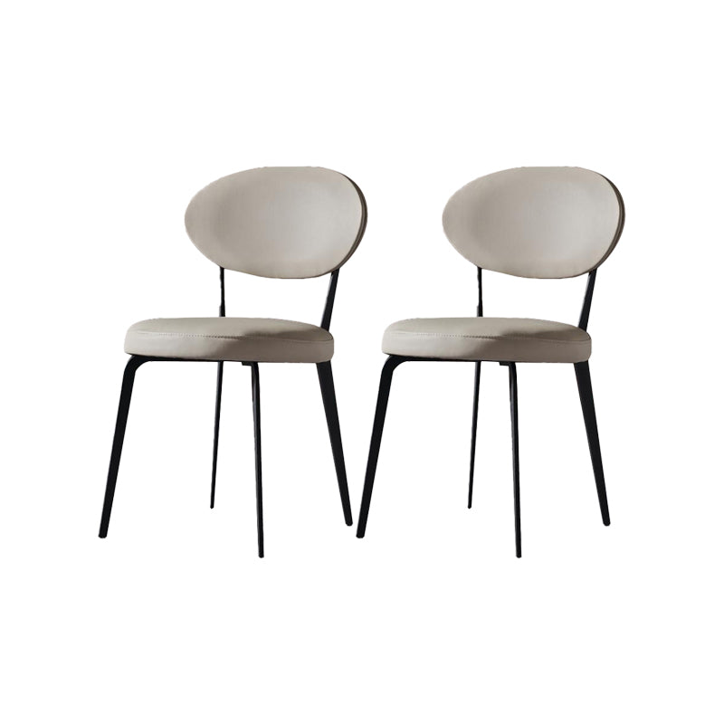 Faux Leather Dining Chairs Upholstered Dining Chairs in White 2 Piece Set Clearhalo 'Dining Chairs' 'Dining Tables & Seating' 'dining_chair' 'furn' 'furn_dining_chair' 'Furniture' 'Kitchen & Dining Furniture' 7028651