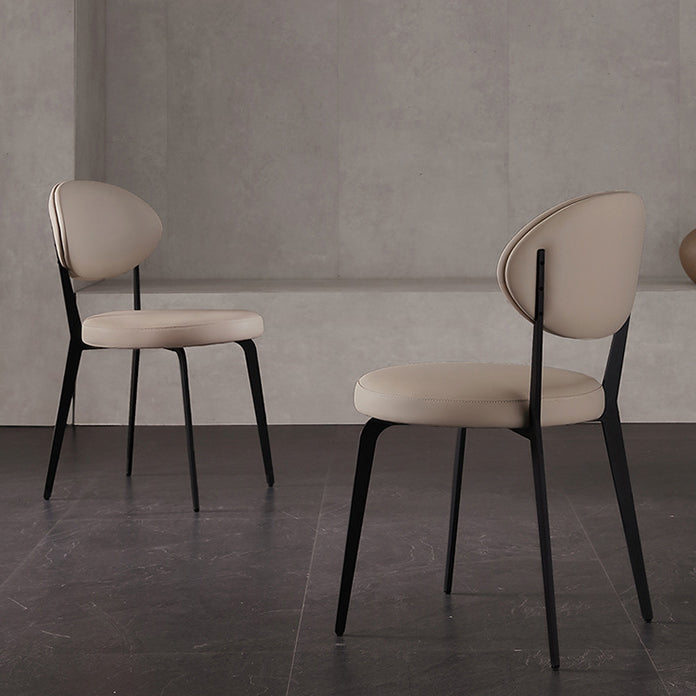 Faux Leather Dining Chairs Upholstered Dining Chairs in White Clearhalo 'Dining Chairs' 'Dining Tables & Seating' 'dining_chair' 'furn' 'furn_dining_chair' 'Furniture' 'Kitchen & Dining Furniture' 7028652