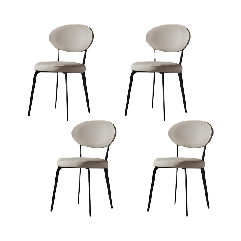 Faux Leather Dining Chairs Upholstered Dining Chairs in White 4 Piece Set Clearhalo 'Dining Chairs' 'Dining Tables & Seating' 'dining_chair' 'furn' 'furn_dining_chair' 'Furniture' 'Kitchen & Dining Furniture' 7028653