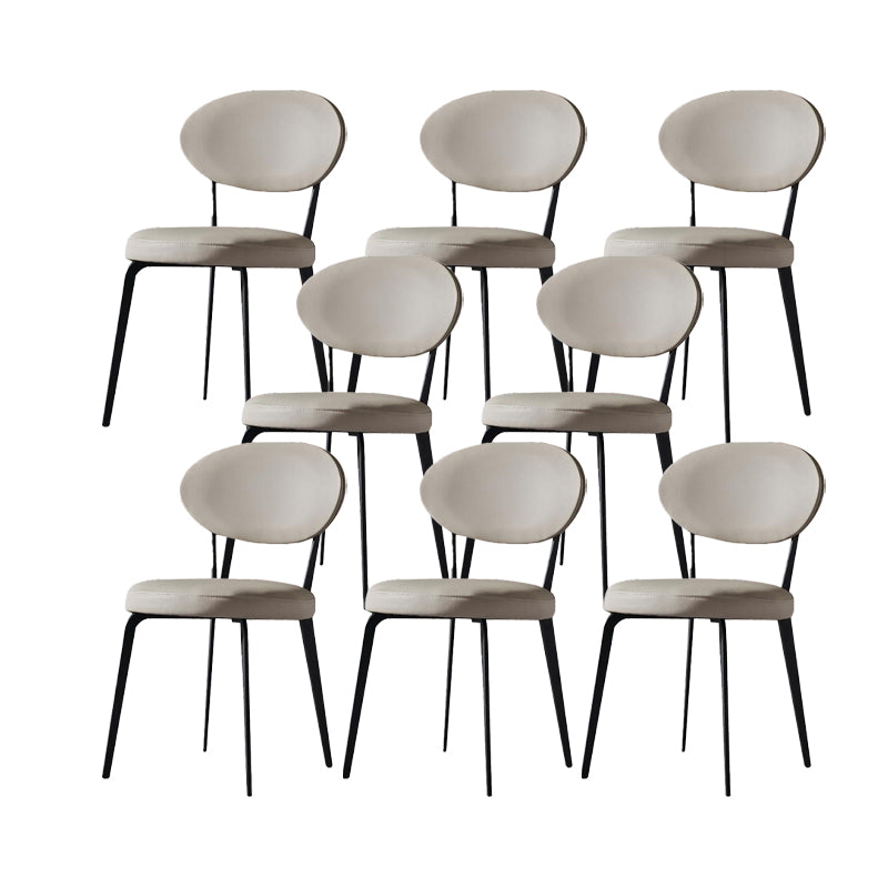 Faux Leather Dining Chairs Upholstered Dining Chairs in White 8 Piece Set Clearhalo 'Dining Chairs' 'Dining Tables & Seating' 'dining_chair' 'furn' 'furn_dining_chair' 'Furniture' 'Kitchen & Dining Furniture' 7028657