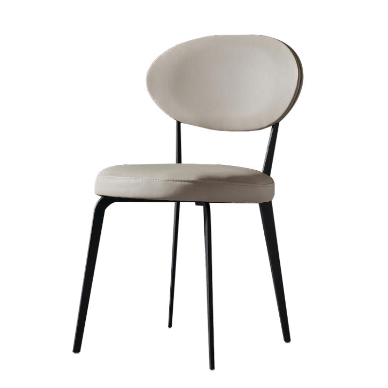 Faux Leather Dining Chairs Upholstered Dining Chairs in White Clearhalo 'Dining Chairs' 'Dining Tables & Seating' 'dining_chair' 'furn' 'furn_dining_chair' 'Furniture' 'Kitchen & Dining Furniture' 7028658