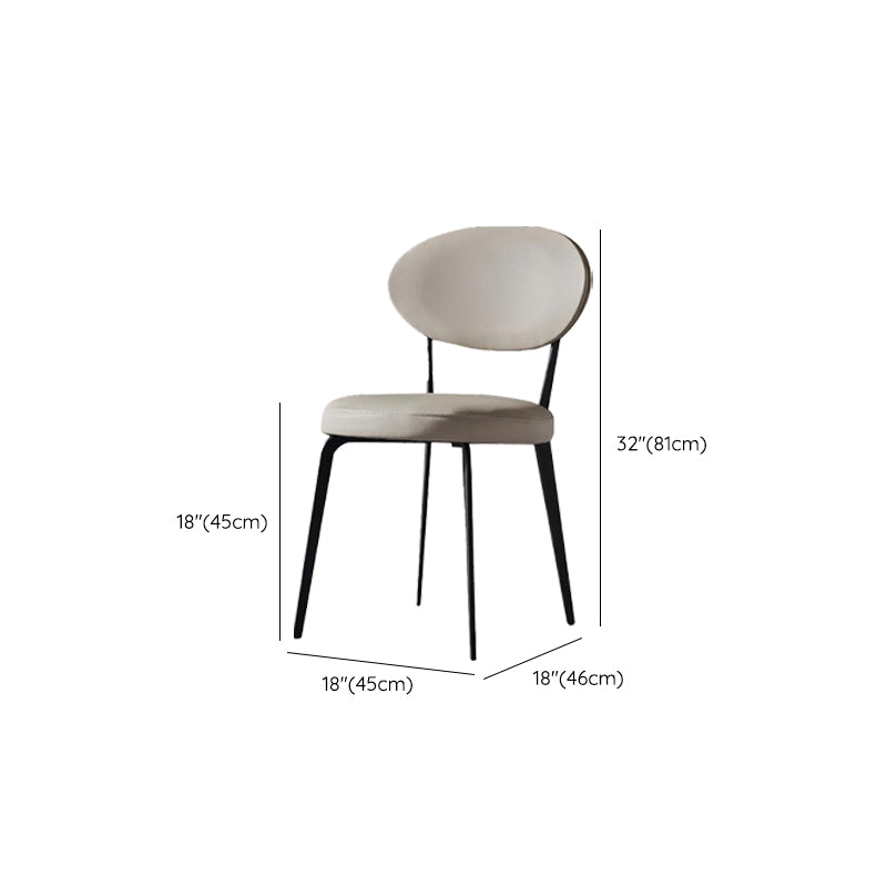 Faux Leather Dining Chairs Upholstered Dining Chairs in White Clearhalo 'Dining Chairs' 'Dining Tables & Seating' 'dining_chair' 'furn' 'furn_dining_chair' 'Furniture' 'Kitchen & Dining Furniture' 7028662