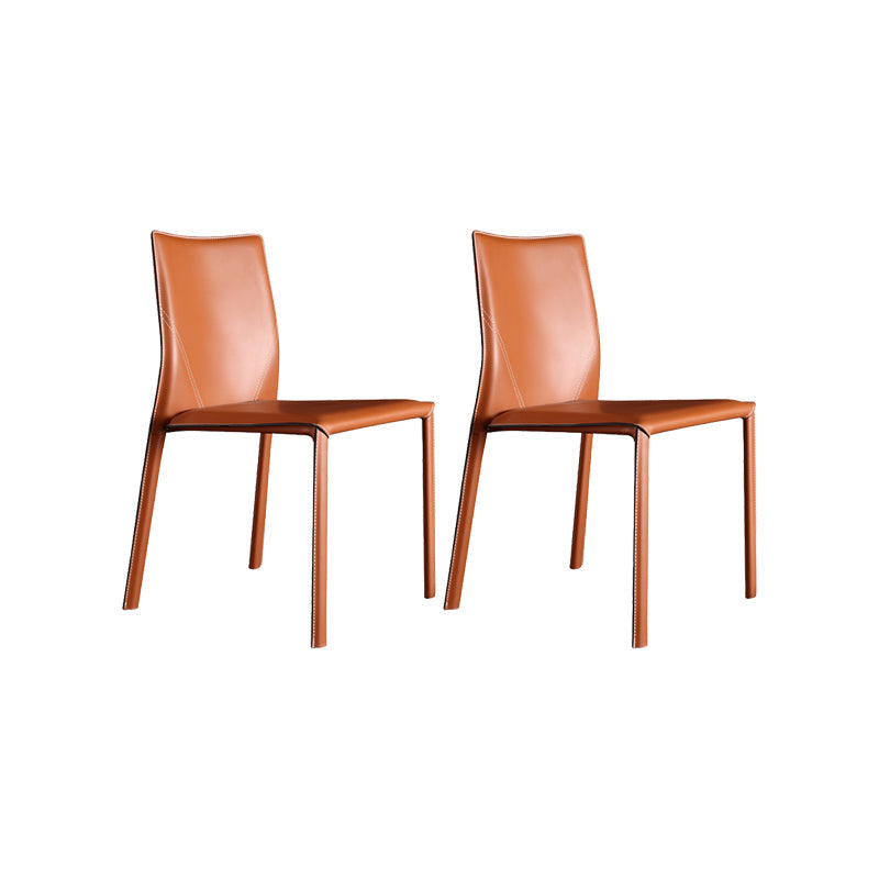 Faux Leather Kitchen Dining Chairs Upholstered Side Chairs with Metal Base Burgundy 2 Piece Set Clearhalo 'Dining Chairs' 'Dining Tables & Seating' 'dining_chair' 'furn' 'furn_dining_chair' 'Furniture' 'Kitchen & Dining Furniture' 7028664