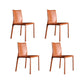 Faux Leather Kitchen Dining Chairs Upholstered Side Chairs with Metal Base Burgundy 4 Piece Set Clearhalo 'Dining Chairs' 'Dining Tables & Seating' 'dining_chair' 'furn' 'furn_dining_chair' 'Furniture' 'Kitchen & Dining Furniture' 7028666