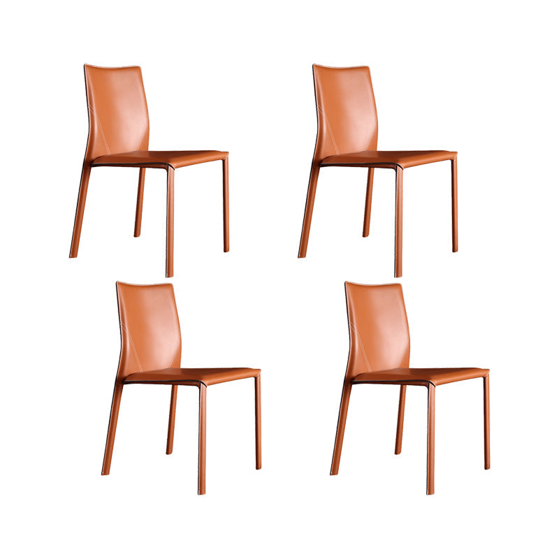 Faux Leather Kitchen Dining Chairs Upholstered Side Chairs with Metal Base Burgundy 4 Piece Set Clearhalo 'Dining Chairs' 'Dining Tables & Seating' 'dining_chair' 'furn' 'furn_dining_chair' 'Furniture' 'Kitchen & Dining Furniture' 7028666