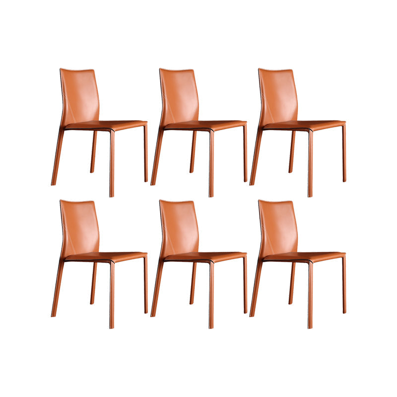 Faux Leather Kitchen Dining Chairs Upholstered Side Chairs with Metal Base Burgundy 6 Piece Set Clearhalo 'Dining Chairs' 'Dining Tables & Seating' 'dining_chair' 'furn' 'furn_dining_chair' 'Furniture' 'Kitchen & Dining Furniture' 7028668