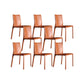 Faux Leather Kitchen Dining Chairs Upholstered Side Chairs with Metal Base Burgundy 8 Piece Set Clearhalo 'Dining Chairs' 'Dining Tables & Seating' 'dining_chair' 'furn' 'furn_dining_chair' 'Furniture' 'Kitchen & Dining Furniture' 7028670