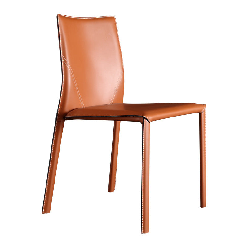 Faux Leather Kitchen Dining Chairs Upholstered Side Chairs with Metal Base Clearhalo 'Dining Chairs' 'Dining Tables & Seating' 'dining_chair' 'furn' 'furn_dining_chair' 'Furniture' 'Kitchen & Dining Furniture' 7028671