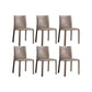Faux Leather Kitchen Dining Chairs Upholstered Side Chairs with Metal Base Grey 6 Piece Set Clearhalo 'Dining Chairs' 'Dining Tables & Seating' 'dining_chair' 'furn' 'furn_dining_chair' 'Furniture' 'Kitchen & Dining Furniture' 7028677