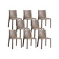 Faux Leather Kitchen Dining Chairs Upholstered Side Chairs with Metal Base Grey 8 Piece Set Clearhalo 'Dining Chairs' 'Dining Tables & Seating' 'dining_chair' 'furn' 'furn_dining_chair' 'Furniture' 'Kitchen & Dining Furniture' 7028679