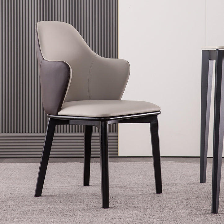 Faux Leather Dining Chairs Wingback Side Chair with Metal Base Clearhalo 'Dining Chairs' 'Dining Tables & Seating' 'dining_chair' 'furn' 'furn_dining_chair' 'Furniture' 'Kitchen & Dining Furniture' 7028686